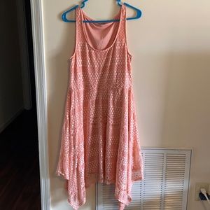 Light coral dress.